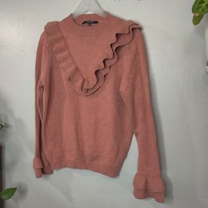 Lipslide Large Peach Color Sweater with Ruffles